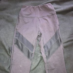 black leggings with mesh details